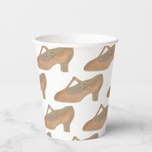 Tan T_Strap Character Shoe Dance Musical Theatre Paper Cups