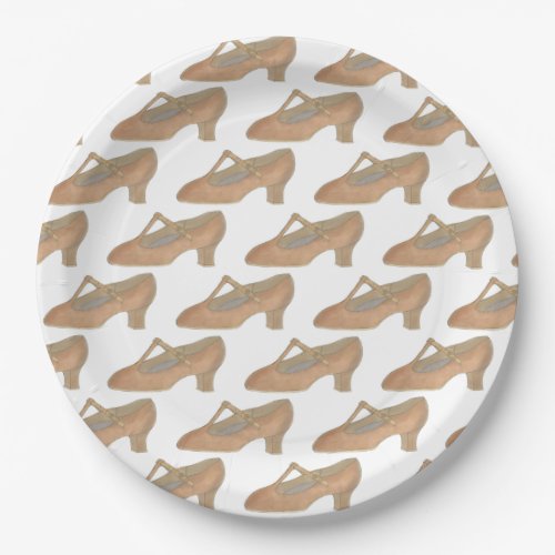 Tan T_Strap Character Shoe Dance Musical Theatre Paper Plates