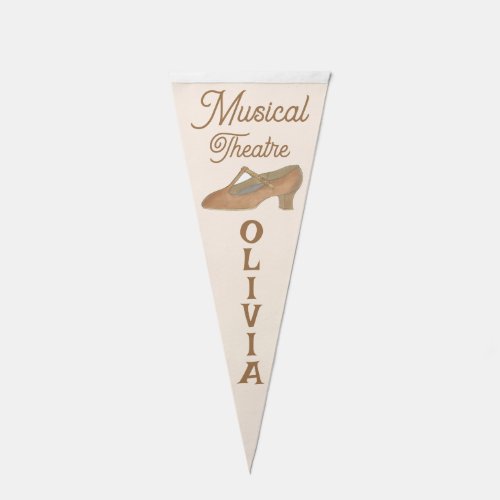 Tan T_Strap Character Shoe Dance Musical Theatre Pennant Flag