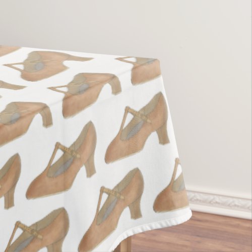 Tan T_Strap Character Shoe Dance Musical Theatre Tablecloth