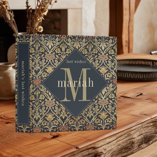 Tan Tapestry William Morris End of Life Planner 3 Ring Binder Tan Tapestry William Morris End of Life Planner 3 Ring Binder