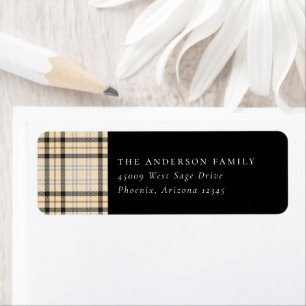 Tan Tartan Plaid Pattern Address Label