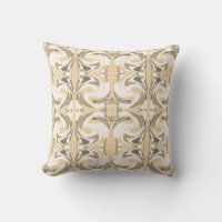 Tan Taupe Brown White Floral Abstract Small Tiles