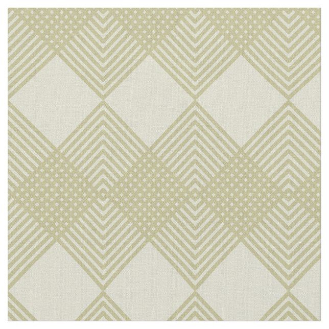 Tan Taupe Diamonds Circuit Tile Pattern Fabric (Close Up)