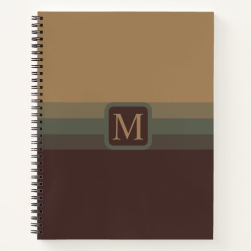 Tan Taupe Grey Burgundy Brown Color Block Notebook