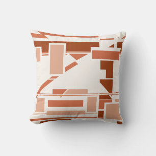 Tan Terracotta Beige Geometric Southwest Art Look Throw Pillow