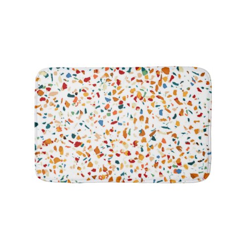 Tan Terrazzo  Eclectic Quirky Confetti Painting  Bath Mat