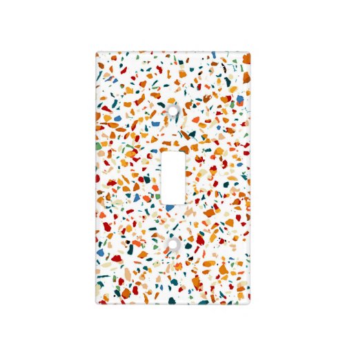 Tan Terrazzo  Eclectic Quirky Confetti Painting  Light Switch Cover