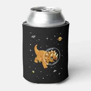 Tan Triceratops Dinos In Space Can Cooler