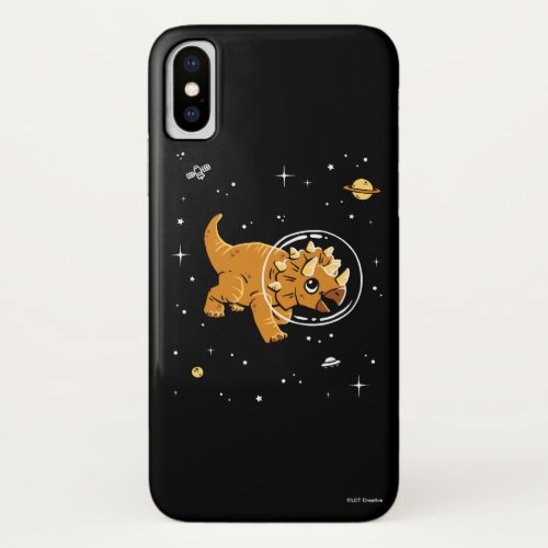 Tan Triceratops Dinos In Space iPhone X Case