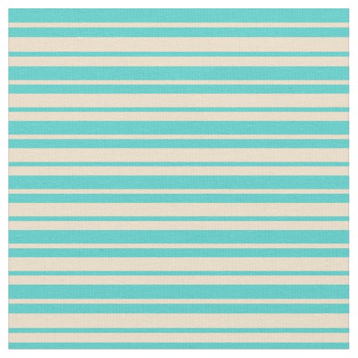Tan & Turquoise Striped Pattern Fabric