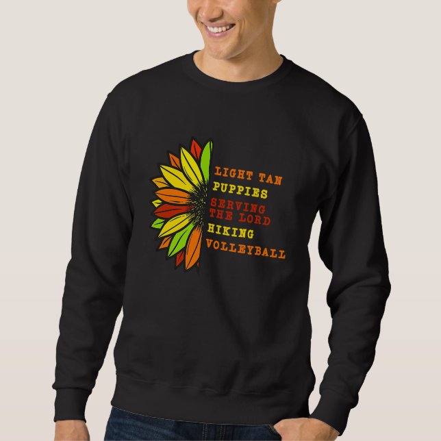 Tan Volleyball & Puppies Nacho  Lucha Libre Wrestl Sweatshirt (Front)