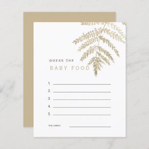 Tan Watercolor Foliage Guess the Baby Food Game