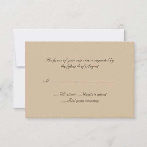 Tan Wedding Response Card