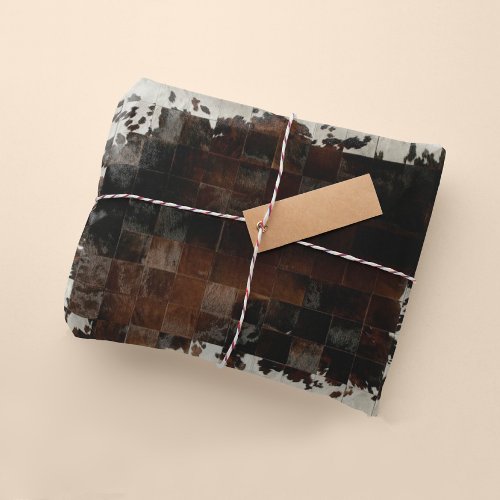 Tan White Cowhide Print wrapping paper