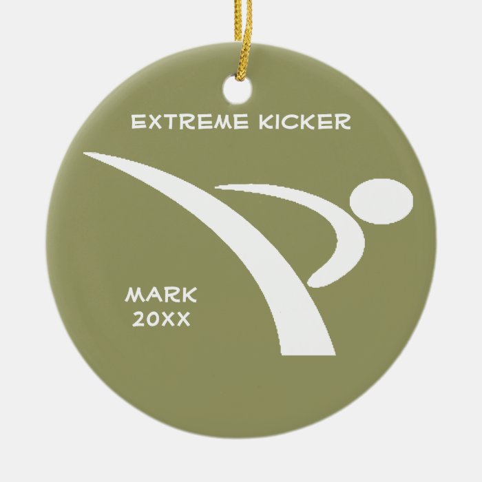 Tan & White Extreme Kicker Ornament