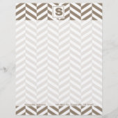 Tan White Herringbone Monogram (Front)