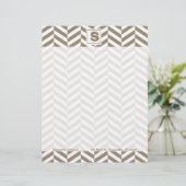 Tan White Herringbone Monogram (Standing Front)