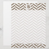 Tan White Herringbone Monogram (Front/Back)
