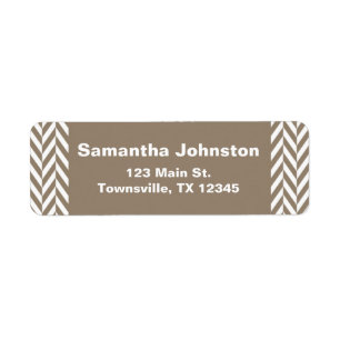 Tan White Herringbone Monogram Label