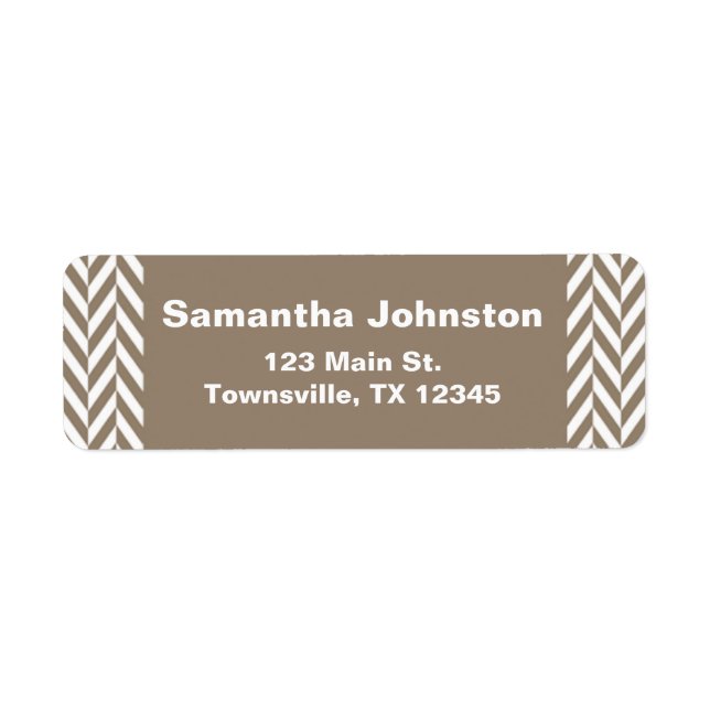 Tan White Herringbone Monogram Label (Front)