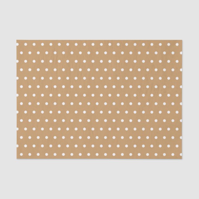 TAN & WHITE POLKA DOTS TISSUE PAPER (Front)