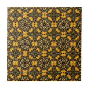 Tan William Morris- Arts and crafts inspired Ceramic Tile