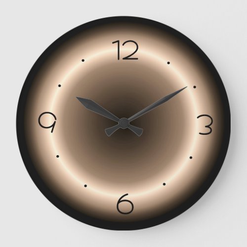 Tan with Bright Halo Effect in Cream Large Clock