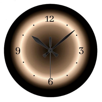 Tan with Bright Halo Effect in Cream Large Clock