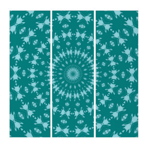 Tanager Turquoise and Teal Blue Abstract Pattern M Triptych