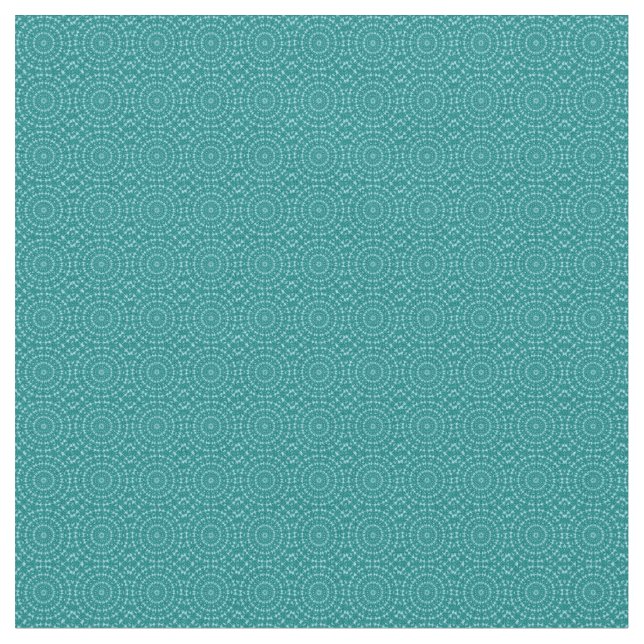 Tanager Turquoise and Teal Blue Repeat Pattern Fabric (Close Up)