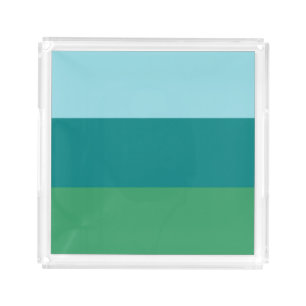 Tanager Turquoise, Teal Blue and Kelly Green Horiz Acrylic Tray