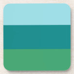 Tanager Turquoise, Teal Blue and Kelly Green Horiz Beverage Coaster