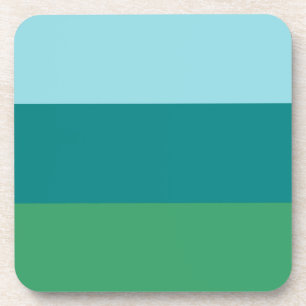 Tanager Turquoise, Teal Blue and Kelly Green Horiz Beverage Coaster