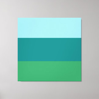 Tanager Turquoise, Teal Blue and Kelly Green Horiz Canvas Print
