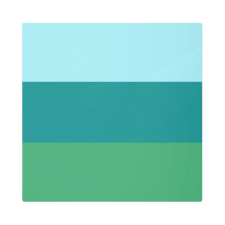 Tanager Turquoise, Teal Blue and Kelly Green Horiz Metal Print