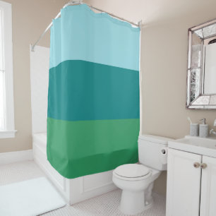 Tanager Turquoise, Teal Blue and Kelly Green Horiz Shower Curtain
