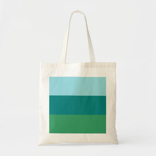 Tanager Turquoise, Teal Blue and Kelly Green Horiz Tote Bag (Front)