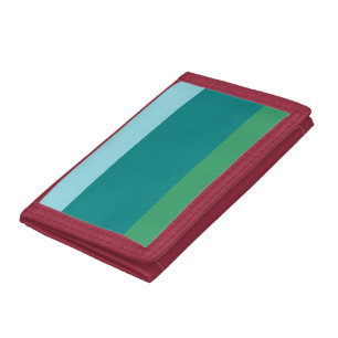 Tanager Turquoise, Teal Blue and Kelly Green Horiz Tri-fold Wallet
