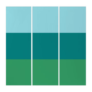 Tanager Turquoise, Teal Blue and Kelly Green Horiz Triptych