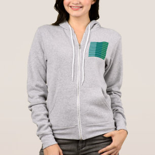 Tanager Turquoise, Teal Blue and Kelly Green Line Hoodie
