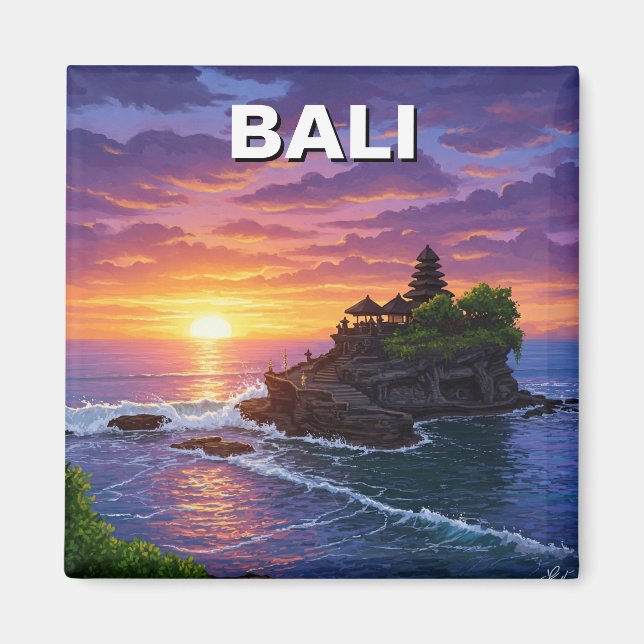 Tanah Lot Bali Indonesia Travel Magnet (Front)