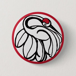 Tancho Japanese Crane Button