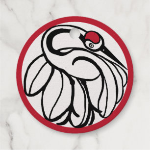 Tancho Japanese Crane Foil Favor Tags