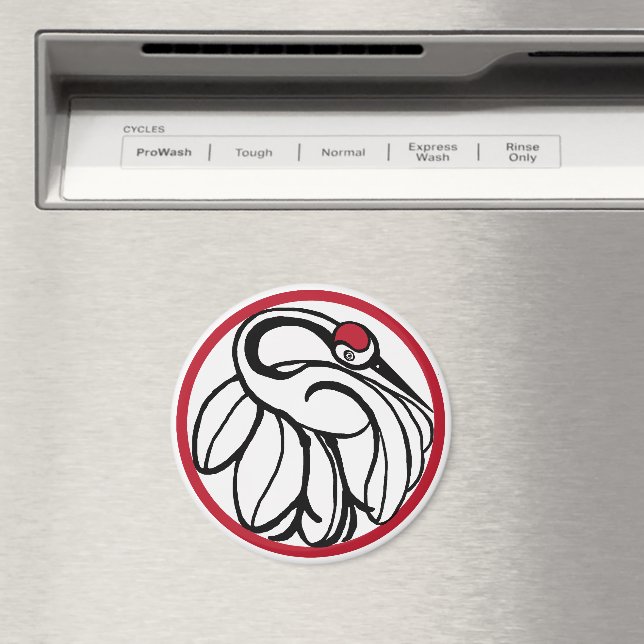 Tancho Japanese Crane Magnet (In Situ (Dishwasher))