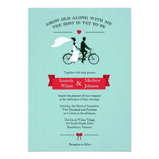 Turquoise And Red Wedding Invitations 9