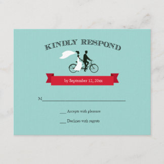 Tandem Bicycle Aqua Wedding RSVP