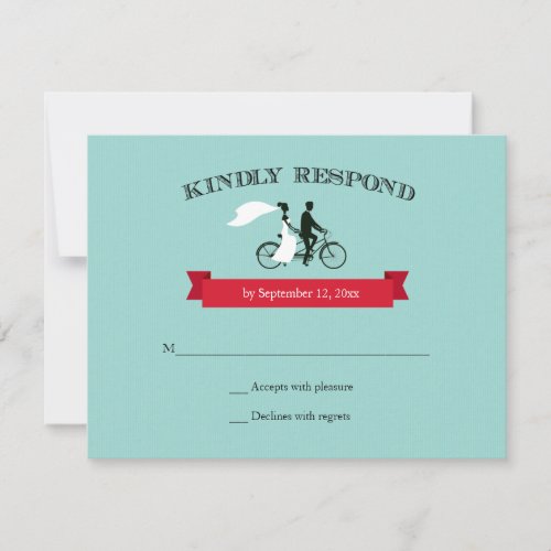 Tandem Bicycle Aqua Wedding RSVP