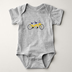 Tandem Bicycle Baby Bodysuit