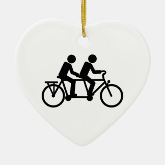 Tandem Bicycle bike Ceramic Ornament